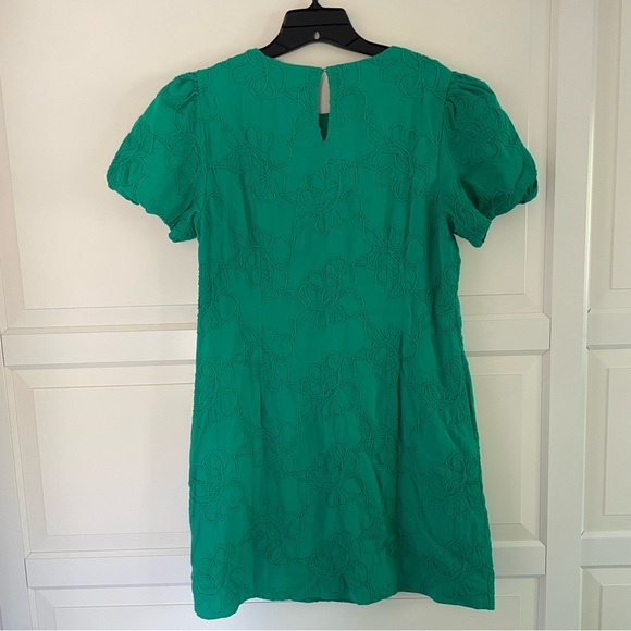 New! J. Crew green puff sleeve embroidered dress 26577 - Picture 3 of 10
